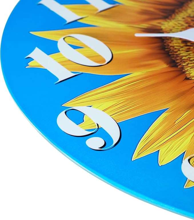 Large Sunflower Decor Wall Clocks, Waterproof Glass Wall Clock
