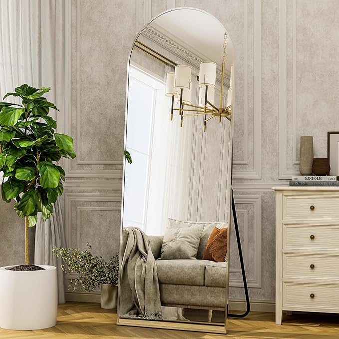 HARRITPURE 64"x21" Arched Full Length Mirror Free Standing Floor Mirrors