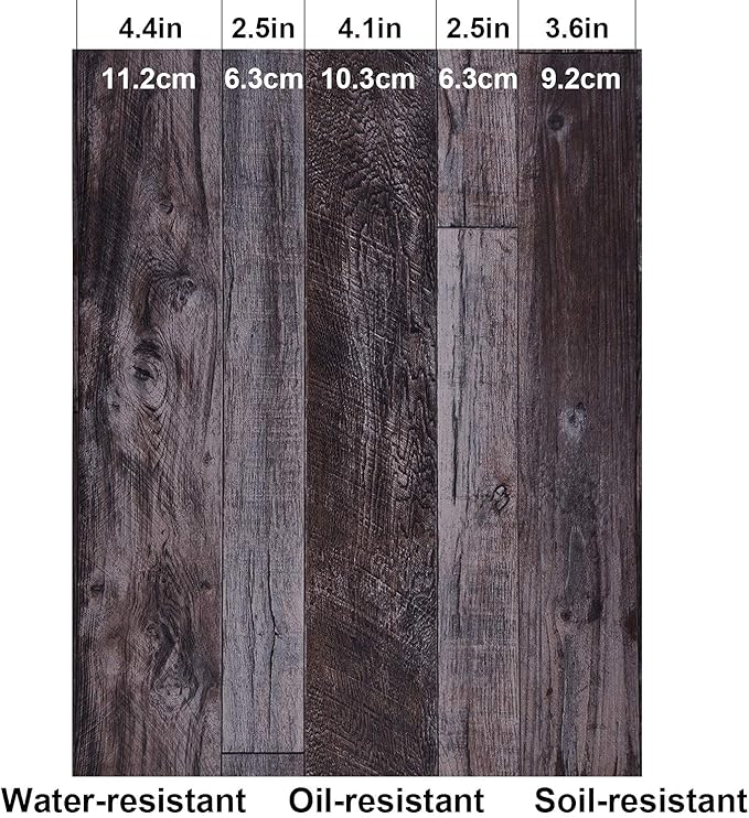 WENMER 17.71" x 394" Grey Wood Peel and Stick Shiplap Self Adhesive Wallpaper