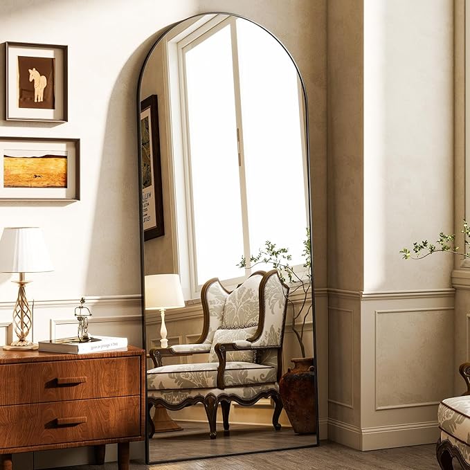 HARRITPURE 64"x21" Full Length Mirror, Arched Full Mirror, Free Standing