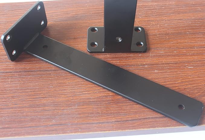 8 Pack - 11 inch Black Hidden L Shelf Bracket Iron Floating Shelf Brackets