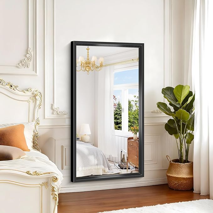 Black Rectangle Mirror, 55 x 30 Inch Bathroom Mirrors