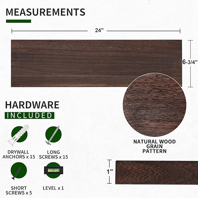 Marsmiles Wood Floating Shelves