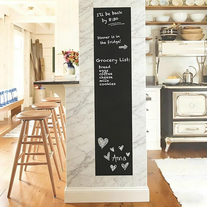 Chalkboard Wallpaper Peel and Stick, Self Adhesive Blackboard Wall Decals