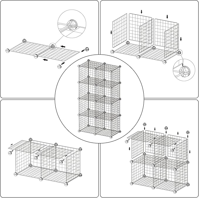 C&AHOME Wire Cube Storage, 8