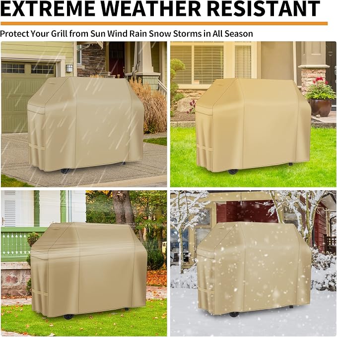 NEXCOVER Barbecue Gas Grill Cover - 58 Inch Waterproof BBQ Cover, Outdoor Heavy Duty Grill Cover, Fade & Weather Resistant 600D Upgraded Material, for Weber, Brinkmann, Char Broil and More