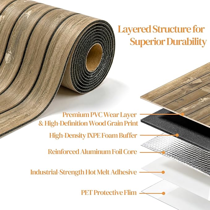 VEELIKE Weathered Wood Slat Wall Panels Peel and Stick Reclaimed Wood Grain