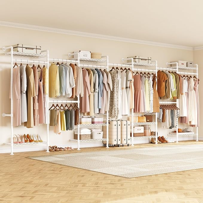 ONBRILL L7 Wall Mounted Industrial Pipe Clothing Rack – Heavy Duty Modular
