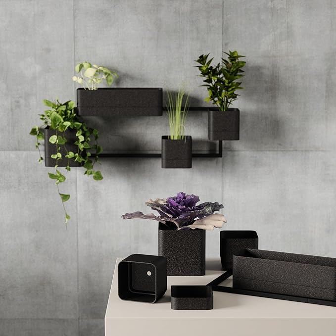 Umbra Cubiko Wall Planter with 4 Lightweight and Durable Pots