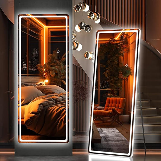 Hasipu Full Length Mirror with Lights, Full Body Dressing Standing, Hanging