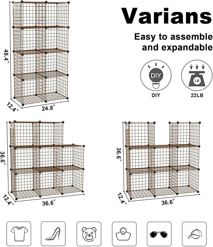 C&AHOME Wire Cube Storage, 8
