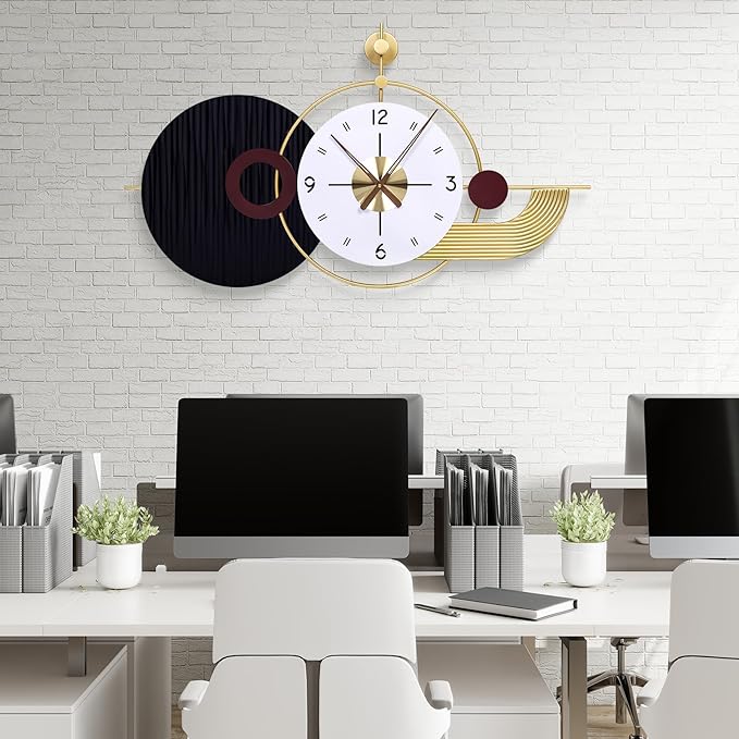 37.8×21 Inch Light Luxury Retro Wall Clock