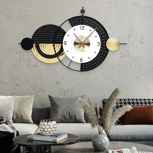 Large Modern Wall Clocks Big Wall Clock Nordic Style Metal Dial Battery