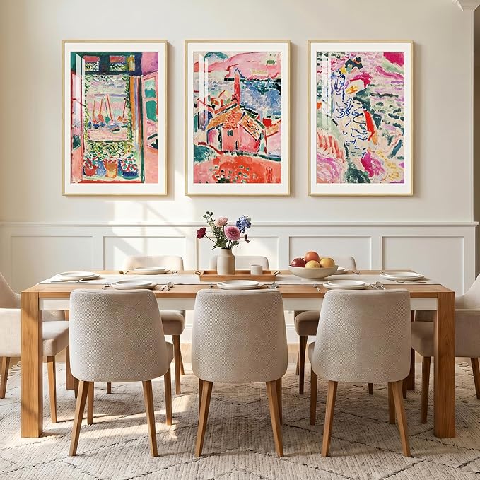Large Framed Matisse Wall Art for Living Room, Vintage Retro Aesthetic Wall