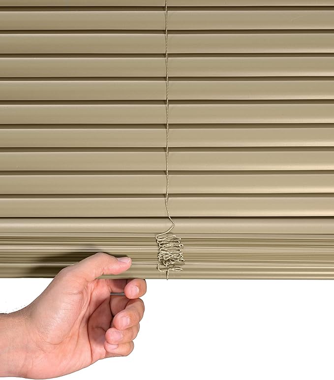 CHICOLOGY Mini Blinds for Indoor Windows – 30"W x 48"H, Cappuccino Horizontal