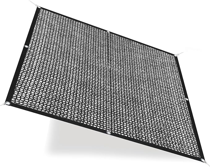 4x4 ft Shade Cloth 40-50% UV Block Mesh Black Tarp with Durable Stainless Steel Grommets for Patio, Garden, Pergola, Greenhouse, Plant, Dump Truck, Leaf Pool Cover