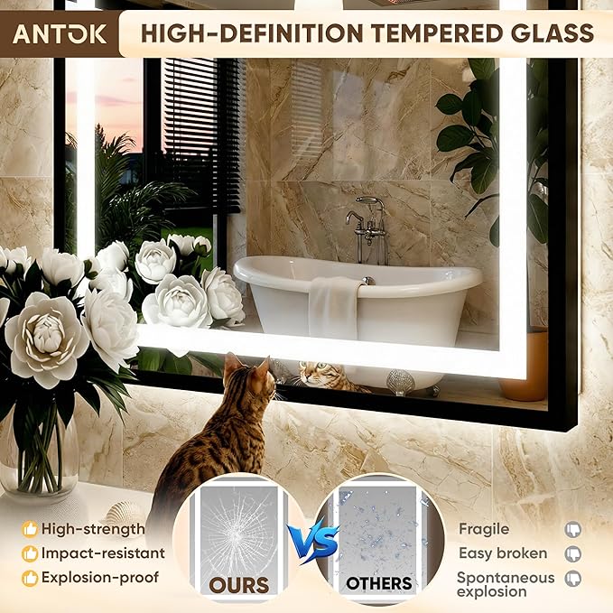 Antok 36X36 LED Bathroom Mirror