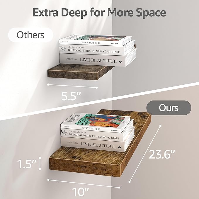 QEEIG 10" Deep Floating Shelves