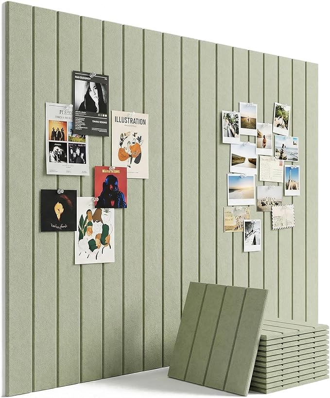 Aothia 12-Pack Felt Bulletin Board Tiles, 48x36 Modular Pin Board