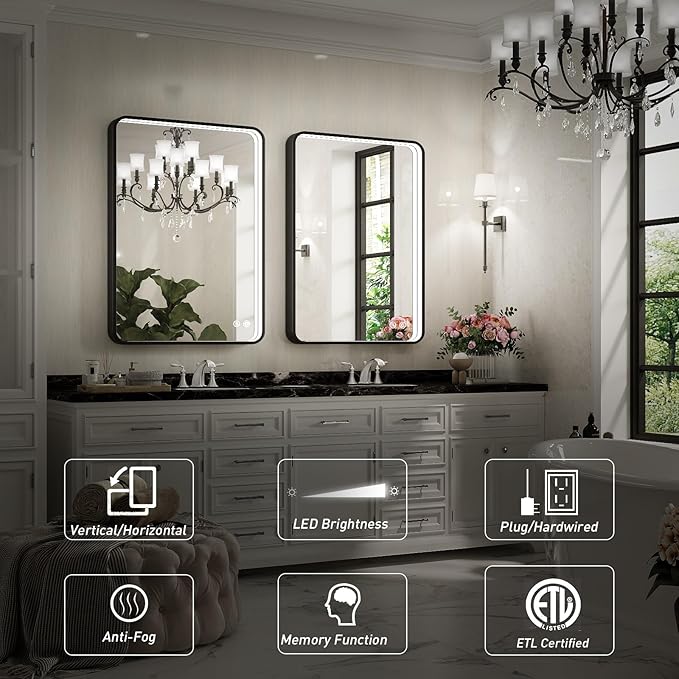 36x24 Inch LED Bathroom Mirror