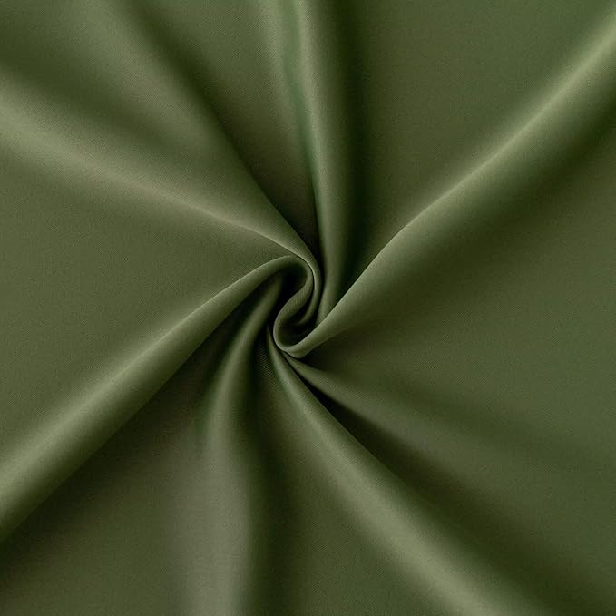 IGEMAEVE Olive Green Curtains 96 Inch Length 2 Panels Set, Light Filtering