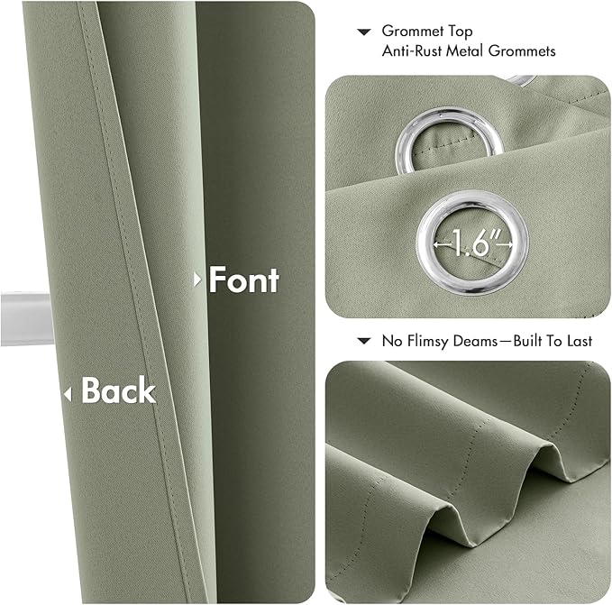 MIULEE Blackout Curtains for Bedroom Living Room 2 Panels, Thermal Insulated