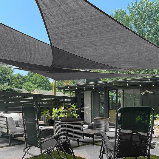 LOVE STORY Custom Size 10'x18'x20.6' Dark Grey Sun Shade Sail Right Triangle Sunshade Fabric Awning Canopy for Patio Backyard Carport Pergola (Customized)