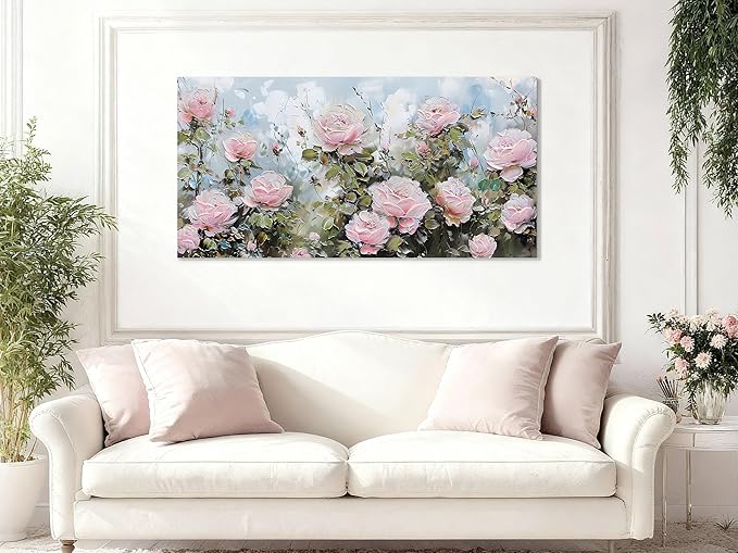 Ardemy Flower Wall Art Canvas Art Wall Decor, Floral Painting Textured Picture