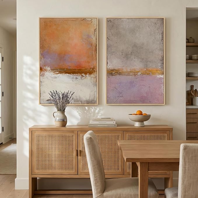 Large Framed Abstract Wall Art for Living Room, Modern Minimalist Painting