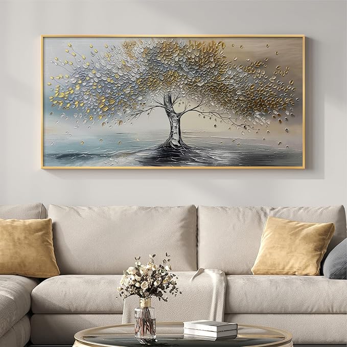 Large Gold Framed Tree of Life Wall Art
