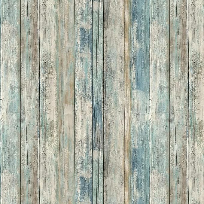 practicalWs 35.4''x 118'' Distressed Wood Wallpaper Self-Adhesive Peel and
