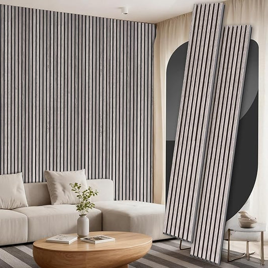 2 Pack Wood Panels for Wall, 106.3" × 11" Wood Slat Acoustic Panels for Wall
