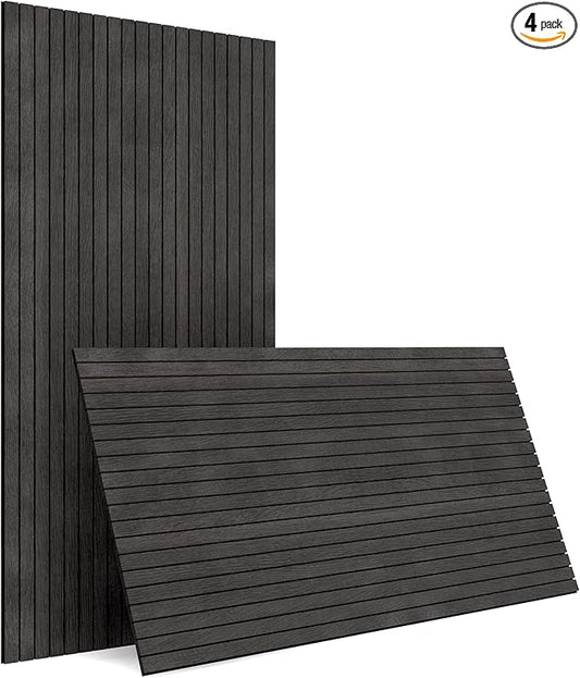 4-Piece Wood Slat Wall Panel for Interior Wall Decor Noise Cancelling 47.2" x