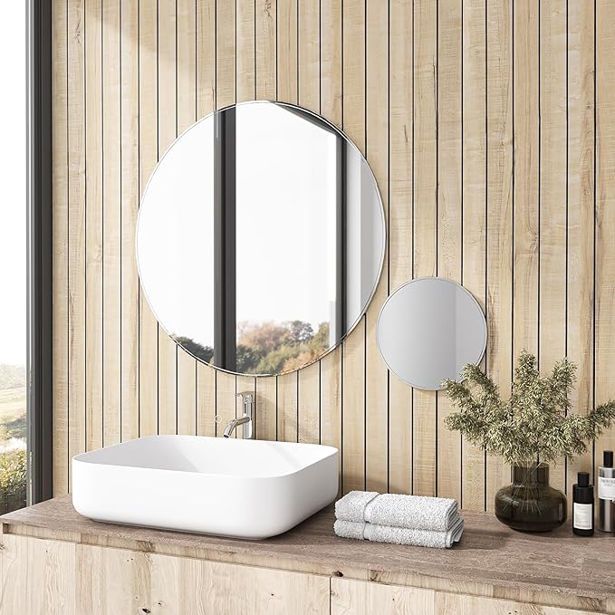 VEELIKE Sand Birch Wood Wall Panels Peel and Stick Distressed Wood Grain Slat