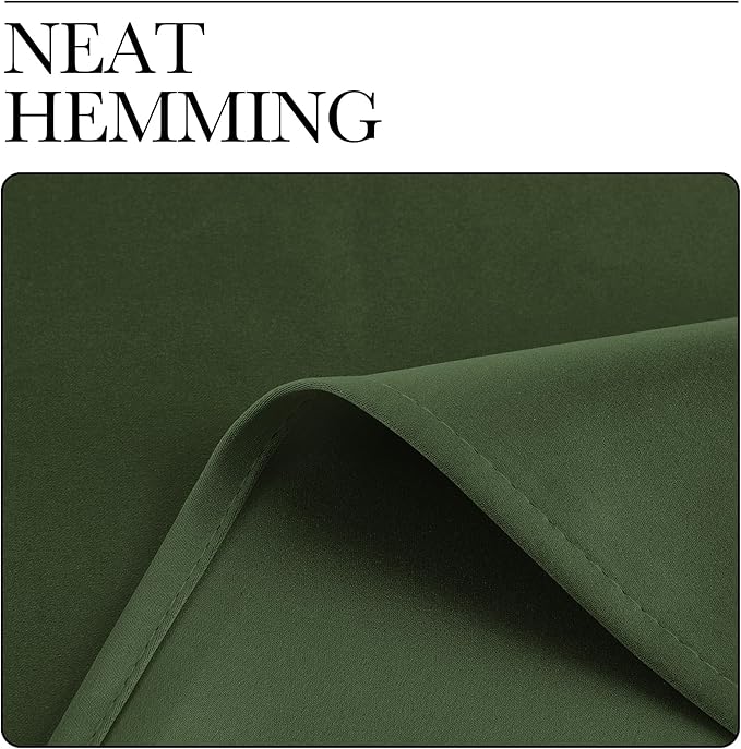 NICETOWN Dark Green Blackout Cafe Satin Curtains