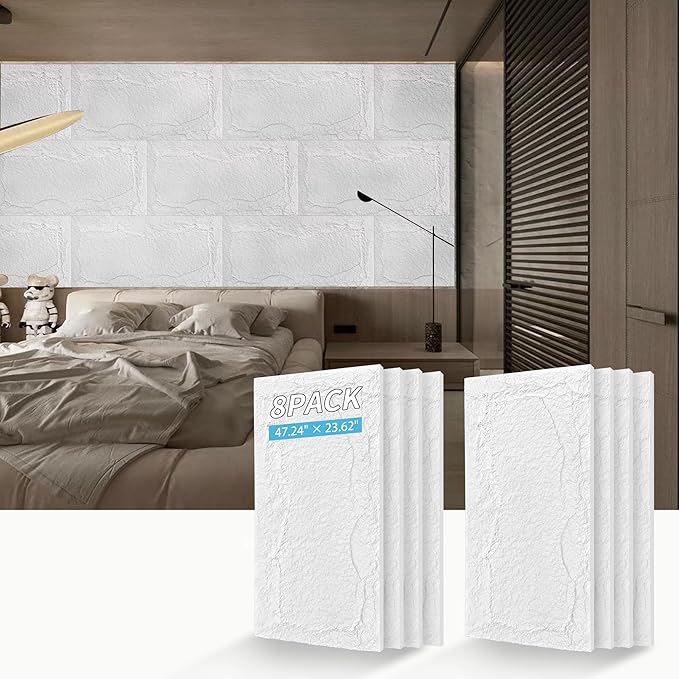 3D Faux Stone Wall Panels, Lightweight & Waterproof Accent Marble Stone Skin