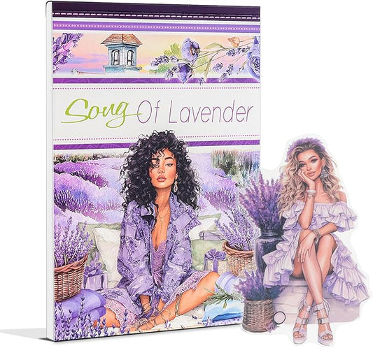 Snycler Sticker Book - 20 Sheets Vintage PET Stickers for Scrapbooking, Junk Journaling, Ephemera, and Decorative Crafts-Song of Lavender