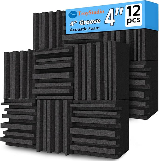 TroyStudio Thick Acoustic Foam Panels, Dense Soundproof Padding Tile, Recording