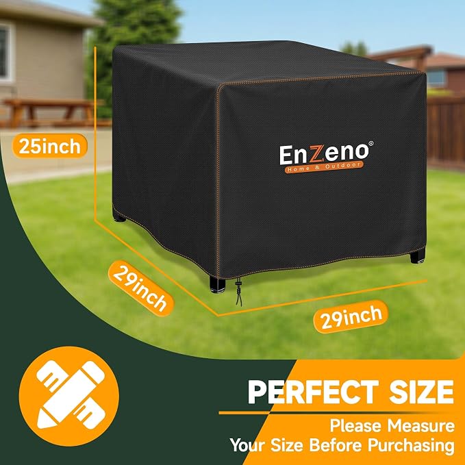 Enzeno Fire Pit Cover Square,Outdoor Firepit Cover Waterproof,Oxford Cloth Patio Fire Table Cover for Outdoor Fire Pit,Fits 28-29 inch Gas Firepit covers(29"L x 29"W x 24"H)