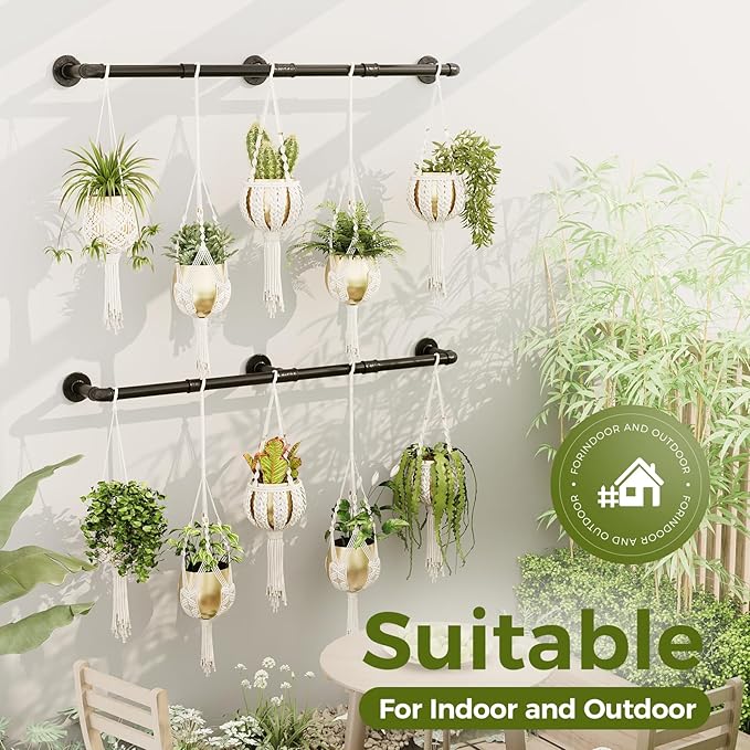 Bamworld Window Plant Hanger Indoor 63in 2PCS Hanging Planters