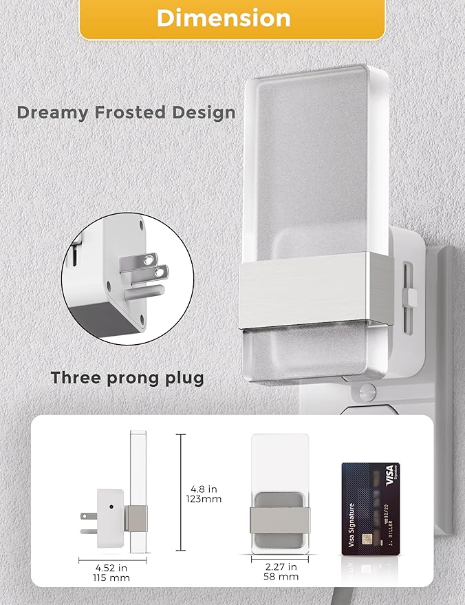 L LOHAS LED Night Light, Night Lights Plug Into Wall, Dusk-to-Dawn Sensor
