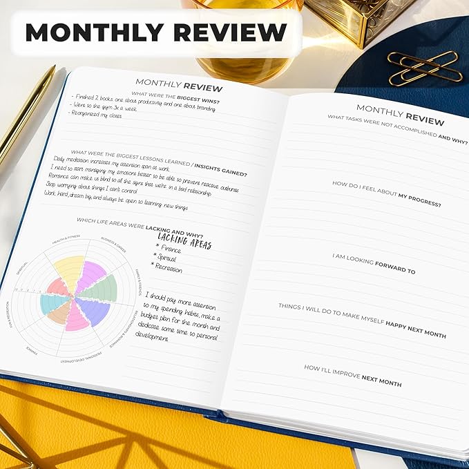Clever Fox Planner Premium Edition – Undated Luxurious Weekly & Monthly Planner to Increase Productivity and Hit Your Goals – Organizer – Start Anytime, A5, Lasts 1 Year, Mystic Blue (Weekly)