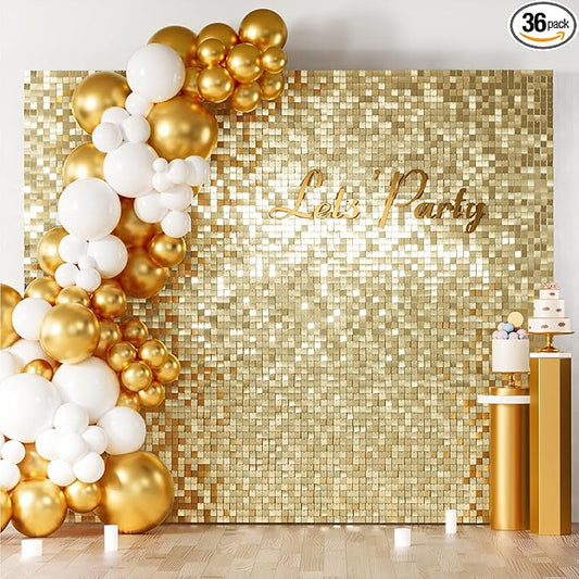 COKAOBE Light Gold Shimmer Wall Backdrop, Photo Backdrops