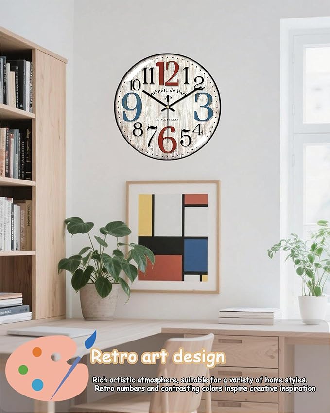 Decorative Wall Clocks Batterys Operated, Retro Wall Clock