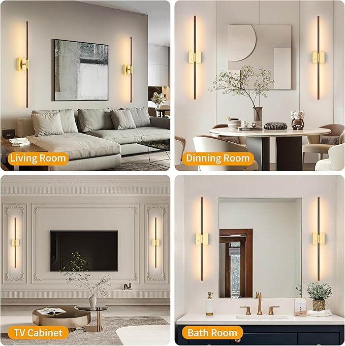 Morauroral Walnut Battery Operated Wall Sconce