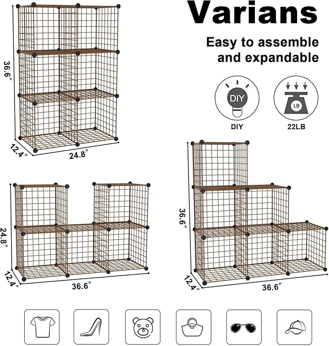 C&AHOME Wire Cube Storage, 6