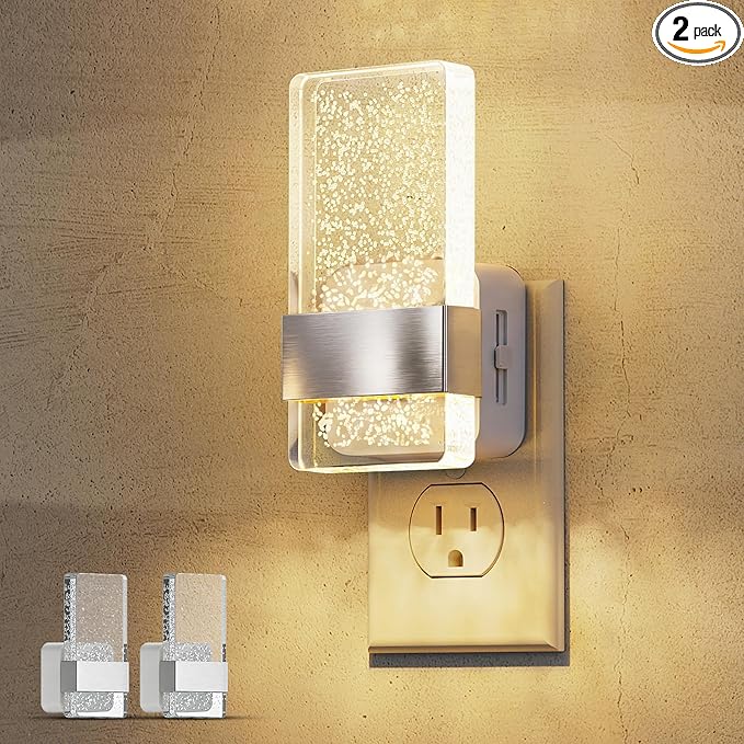 L LOHAS LED Night Light, Dimmable Night Lights Plug into Wall, 2 Pack Acrylic