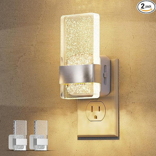 L LOHAS LED Night Light, Dimmable Night Lights Plug into Wall, 2 Pack Acrylic