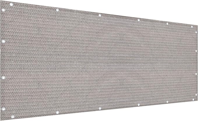 Alion Home© HDPE Privacy Screen Mesh for Pool, Patio, Deck, Balcony, Railing, Fence. No Black Trim. (4' x 8', Smoke)