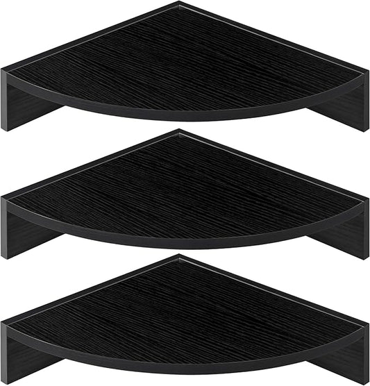 Corner Shelves 3-Pack for Bathroom & Kitchen, Space-Saving Floating Corner Wall